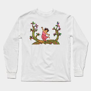 Woman happiness with nature environment. Healthy freedom lifestyle. Long Sleeve T-Shirt